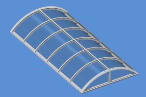 Low-rise barrel vault skylight