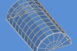 Segmented half-round barrel vault skylight