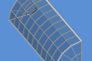Segmented quarter-round barrel vault skylight