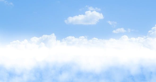 image of row of white clouds and blue sky Skyline Sky-Lites