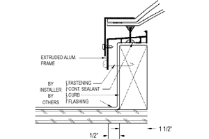 drawing showing part of curb mounted skylight Skyline Sky-Lites