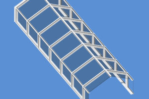 computer drawing of walkway gable from Skyline Sky-Lites